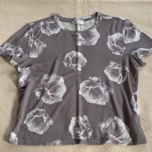 Babaton Charcoal Floral Short Sleeve Top